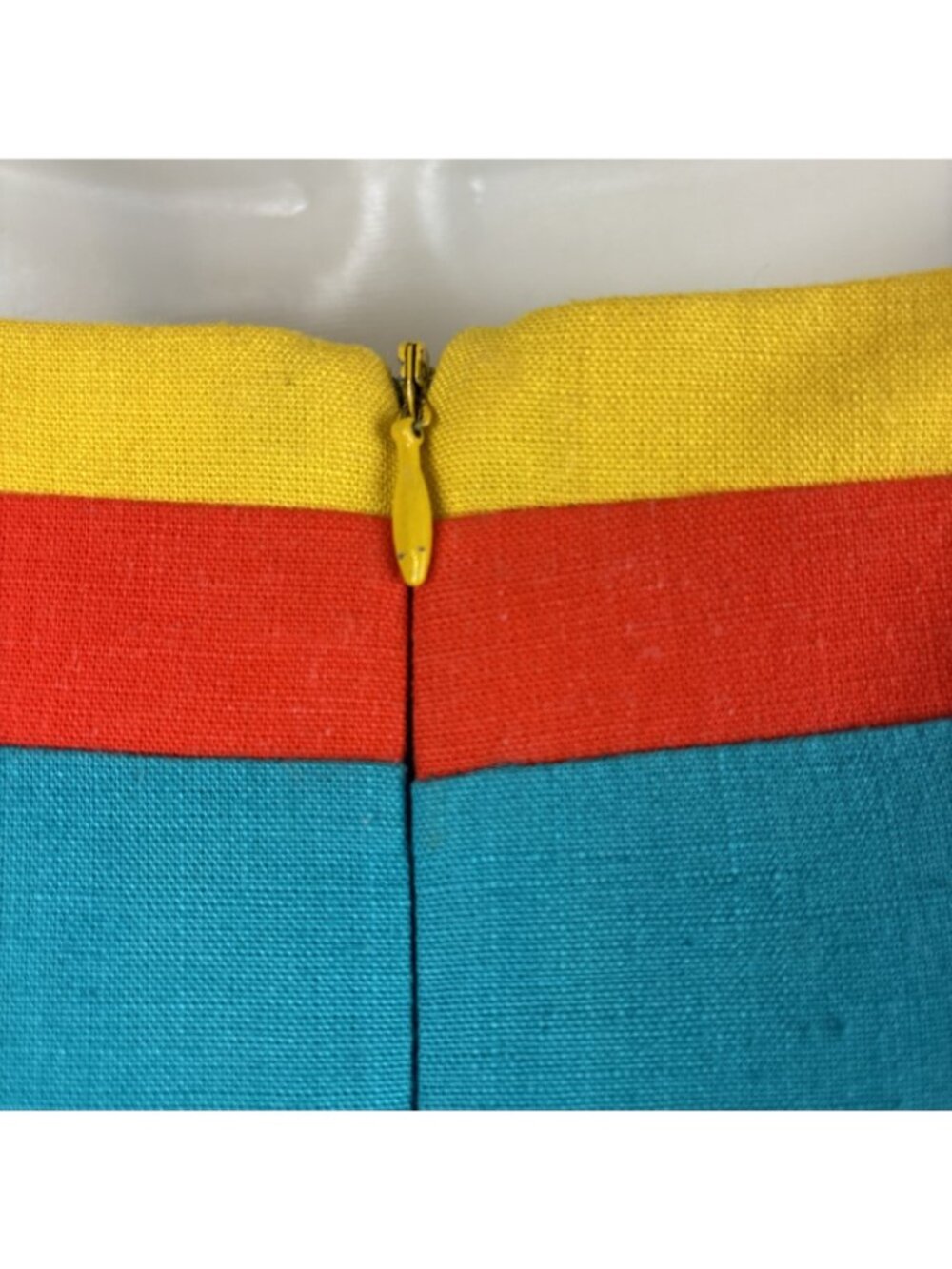 Ann Tobias color block Lined Linen maxi dress - Picture 4 of 6
